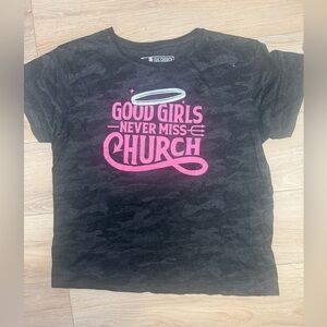 Eric Church Good Girls Never Miss Church Camo Angel Wing Concert Tee XL